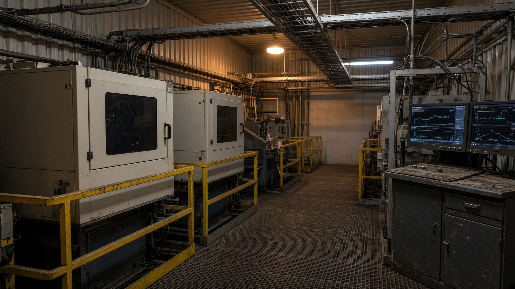 Interior of a containerised diamond recovery module with sorting cabinets